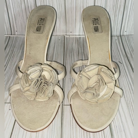 Pelle Moda Leather Slip On Sandal Heel Size 8M - Picture 10 of 10